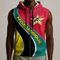 Mozambique Sleeveless Zip Hoodie Red Yellow Green Wave Design - African Pride