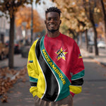 Mozambique Sweatshirt Red Yellow Green Wave Design - African Pride