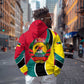 Mozambique Zip Hoodie Red Yellow Green Wave Design - African Pride