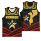 Mozambique Basketball Jersey Black Red Tribal Design Map TS04