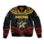 Mozambique Bomber Jacket Black Red Tribal Design Map - African Pride