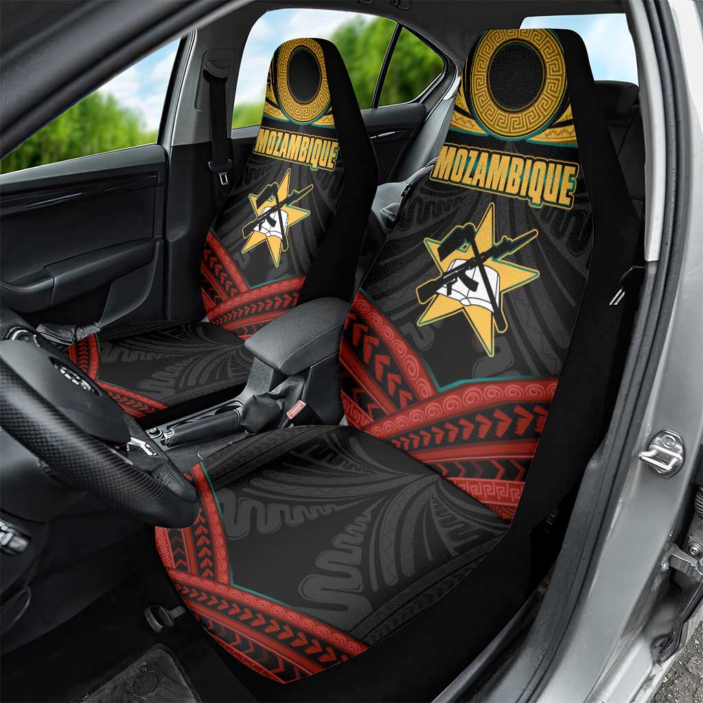 Mozambique Car Seat Cover Black Red Tribal Design Map - African Pride