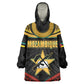 Mozambique Kid Wearable Blanket Hoodie Black Red Tribal Design Map - African Pride