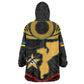Mozambique Kid Wearable Blanket Hoodie Black Red Tribal Design Map - African Pride
