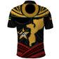 Mozambique Polo Shirt Black Red Tribal Design Map - African Pride