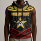 Mozambique Sleeveless Hoodie Black Red Tribal Design Map - African Pride