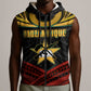 Mozambique Sleeveless Zip Hoodie Black Red Tribal Design Map - African Pride