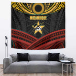 Mozambique Tapestry Black Red Tribal Design Map - African Pride
