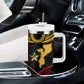 Mozambique Tumbler With Handle Black Red Tribal Design Map - African Pride