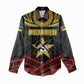 Mozambique Women Casual Shirt Black Red Tribal Design Map - African Pride