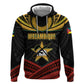 Mozambique Zip Hoodie Black Red Tribal Design Map - African Pride