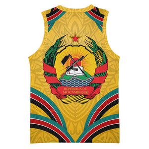 Mozambique Basketball Jersey Yellow Red Green Swirl Independence Day TS04