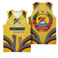 Mozambique Basketball Jersey Yellow Red Green Swirl Independence Day TS04