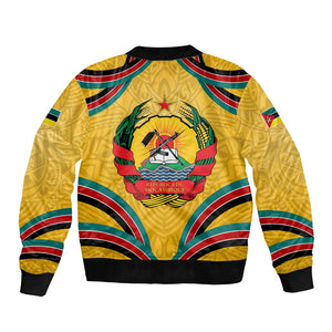Mozambique Bomber Jacket Yellow Red Green Swirl Independence Day - African Pride