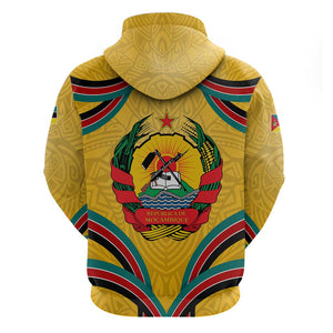 Mozambique Hoodie Yellow Red Green Swirl Independence Day - African Pride