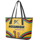 Mozambique Leather Tote Bag Yellow Red Green Swirl Independence Day - African Pride