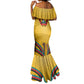 Mozambique Mermaid Dress Yellow Red Green Swirl Independence Day - African Pride