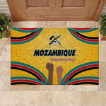 Mozambique Rubber Doormat Yellow Red Green Swirl Independence Day - African Pride