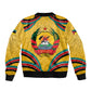 Mozambique Sleeve Zip Bomber Jacket Yellow Red Green Swirl Independence Day - African Pride