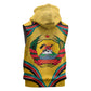 Mozambique Sleeveless Hoodie Yellow Red Green Swirl Independence Day - African Pride