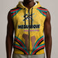 Mozambique Sleeveless Zip Hoodie Yellow Red Green Swirl Independence Day - African Pride