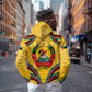 Mozambique Zip Hoodie Yellow Red Green Swirl Independence Day - African Pride