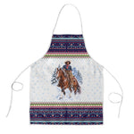 Nat Love African American Cowboy Apron Winter Snow Fair Isle Pattern Western Graphic Art