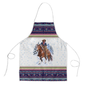Nat Love African American Cowboy Apron Winter Snow Fair Isle Pattern Western Graphic Art