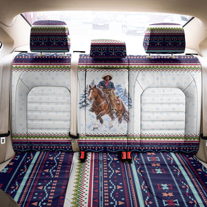 Nat Love African American Cowboy Back Car Seat Cover Winter Snow Fair Isle Pattern Western Graphic Art