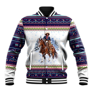 Nat Love African American Cowboy Baseball Jacket Winter Snow Fair Isle Pattern Western Graphic Art