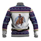Nat Love African American Cowboy Baseball Jacket Winter Snow Fair Isle Pattern Western Graphic Art