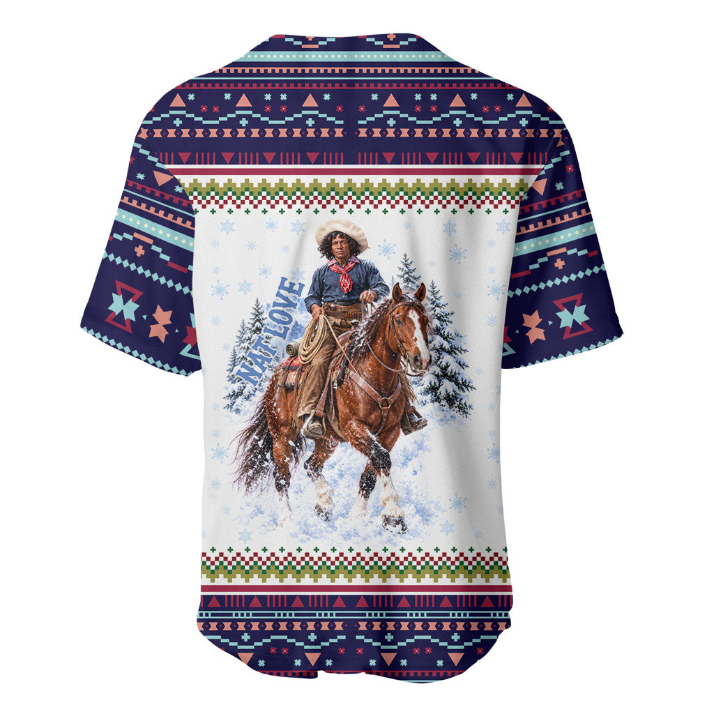 Nat Love African American Cowboy Baseball Jersey Winter Snow Fair Isle Pattern Western Graphic Art