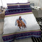 Nat Love African American Cowboy Bedding Set Winter Snow Fair Isle Pattern Western Graphic Art