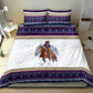 Nat Love African American Cowboy Bedding Set Winter Snow Fair Isle Pattern Western Graphic Art