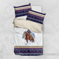 Nat Love African American Cowboy Bedding Set Winter Snow Fair Isle Pattern Western Graphic Art