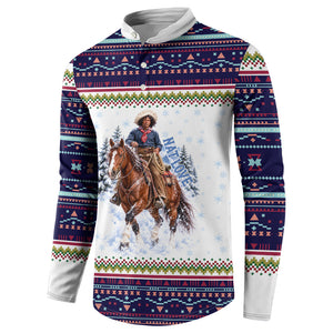 Nat Love African American Cowboy Button Sweatshirt Winter Snow Fair Isle Pattern Western Graphic Art