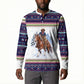 Nat Love African American Cowboy Button Sweatshirt Winter Snow Fair Isle Pattern Western Graphic Art