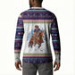 Nat Love African American Cowboy Button Sweatshirt Winter Snow Fair Isle Pattern Western Graphic Art