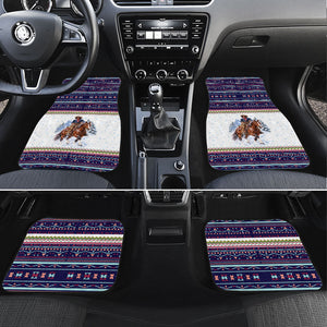 Nat Love African American Cowboy Car Mats Winter Snow Fair Isle Pattern Western Graphic Art