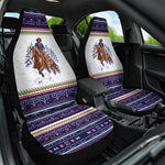 Nat Love African American Cowboy Car Seat Cover Winter Snow Fair Isle Pattern Western Graphic Art