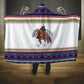 Nat Love African American Cowboy Hooded Blanket Winter Snow Fair Isle Pattern Western Graphic Art