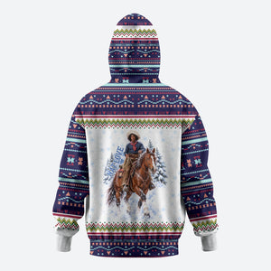 Nat Love African American Cowboy Hoodie Winter Snow Fair Isle Pattern Western Graphic Art