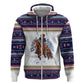 Nat Love African American Cowboy Hoodie Winter Snow Fair Isle Pattern Western Graphic Art