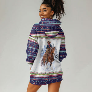 Nat Love African American Cowboy Hoodie Dress Winter Snow Fair Isle Pattern Western Graphic Art