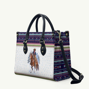 Nat Love African American Cowboy Leather Bag Winter Snow Fair Isle Pattern Western Graphic Art