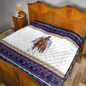 Nat Love African American Cowboy Quilt Winter Snow Fair Isle Pattern Western Graphic Art