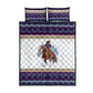 Nat Love African American Cowboy Quilt Bed Set Winter Snow Fair Isle Pattern Western Graphic Art