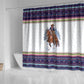 Nat Love African American Cowboy Shower Curtain Winter Snow Fair Isle Pattern Western Graphic Art