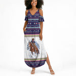 Nat Love African American Cowboy Summer Maxi Dress Winter Snow Fair Isle Pattern Western Graphic Art