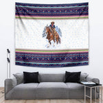 Nat Love African American Cowboy Tapestry Winter Snow Fair Isle Pattern Western Graphic Art